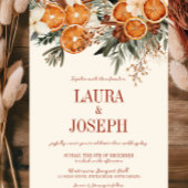 Elegant Ivory Citrus Floral Wedding Einladung