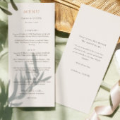 Elegant Ivory Copper Script Double Side Wedding  Menükarte