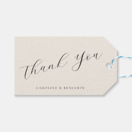 Elegant Ivory Cream Calligraphy Wedding Vielen Dan Geschenkanhänger