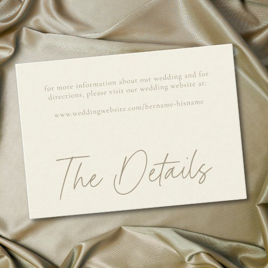 Elegant Ivory Cream Minimalist Wedding Begleitkarte