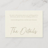 Elegant Ivory Cream Minimalist Wedding Begleitkarte (Vorderseite)