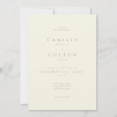 Elegant Ivory Cream Minimalist Wedding Einladung (Vorderseite)