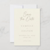 Elegant Ivory Cream Minimalist Wedding Save The Date (Vorderseite)