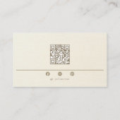 Elegant Ivory Creamy Gold Shiny Circle Monogram Visitenkarte (Rückseite)