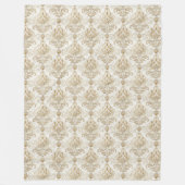 Elegant Ivory Damask Zeitlose Verzierte Muster Fleecedecke (Vorderseite)