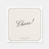 Elegant Ivory Double Frame Wedding Napkins Serviette (Vorderseite)
