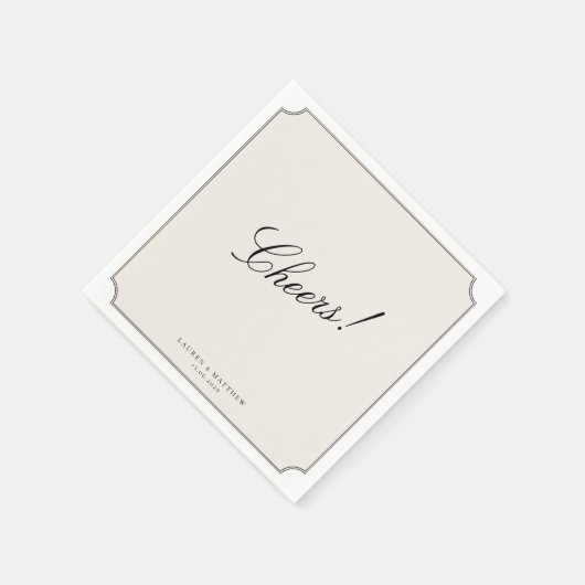 Elegant Ivory Double Frame Wedding Napkins Serviette (Ecke)