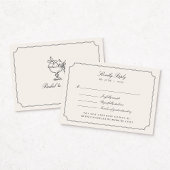 Elegant Ivory Double Frame Wedding RSVP Card Karte