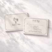 Elegant Ivory Double Frame Wedding RSVP Card Karte