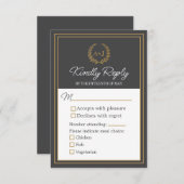 Elegant Ivory Faux Gold 3 Meal Choices Wedding  RSVP Karte (Vorne/Hinten)