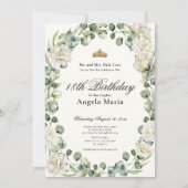 Elegant Ivory Floral 18th Birthday Debut Einladung (Vorderseite)