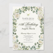 Elegant Ivory Floral 18th Birthday Debut Einladung (Vorderseite)