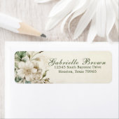 Elegant Ivory Floral Bouquet Rücksendeadresse (Insitu)