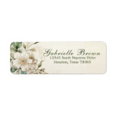 Elegant Ivory Floral Bouquet Rücksendeadresse (Vorne)