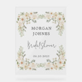 Elegant Ivory Floral Bridal Acrylschild (Vorderseite)