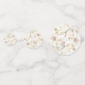 Elegant Ivory Floral Monogram Wedding Confetti Konfetti (Rückseiten)