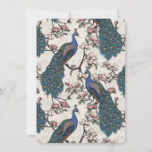 Elegant Ivory Floral Peacock Wedding Save The Date (Rückseite)