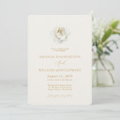 Elegant Ivory Floral Wedding Invitation Einladung (Stehend Vorderseite)