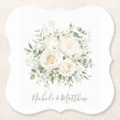 Elegant Ivory Floral Wedding Untersetzer (Vorderseite)