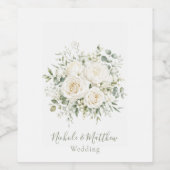 Elegant Ivory Floral Wedding Weinetikett (Einzelnes Label)