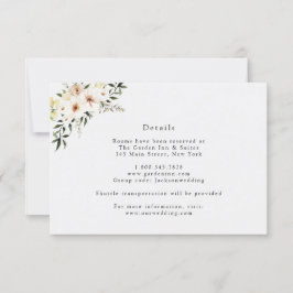 Elegant Ivory Florals and Greenery Details Card Einladung