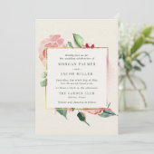 Elegant Ivory Garden Floral Wedding Einladung (Stehend Vorderseite)