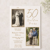 Elegant Ivory & Gold 50. Hochzeitstag Einladung