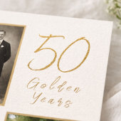 Elegant Ivory & Gold 50. Hochzeitstag Einladung