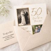 Elegant Ivory & Gold 50. Hochzeitstag Einladung