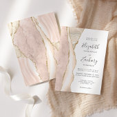Elegant Ivory Gold Agate Wedding Einladung