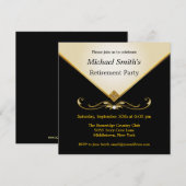 Elegant Ivory Gold Black Special Einladung (Vorne/Hinten)