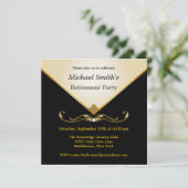 Elegant Ivory Gold Black Special Einladung (Stehend Vorderseite)
