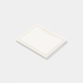 Elegant Ivory Gold Minimalist Two Border Post-it Klebezettel (angewinkelt)