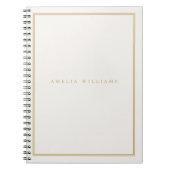 Elegant Ivory Gold Minimalistisch Monogram Name Notizblock (Vorderseite)