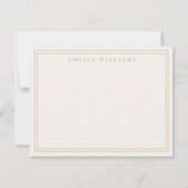 Elegant Ivory Gold Minimalistisch zwei Grenzen Mitteilungskarte (Vorderseite)