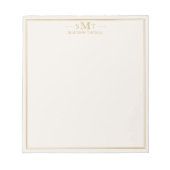 Elegant Ivory Gold Three Letter Monogram Notizblock (Vorderseite)