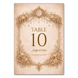 Elegant Ivory Gothic Wedding Table number Tischnummer