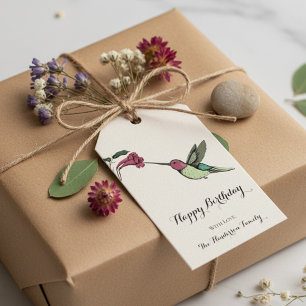 Elegant Ivory Hummingbird Birthday Geschenkanhänger