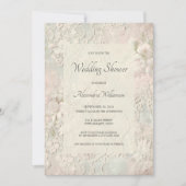 Elegant Ivory Lace Bridal Shower Einladung (Vorderseite)