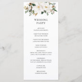 Elegant Ivory Magnolia Blumengrün Hochzeit Programm (Rückseite)
