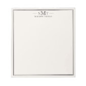 Elegant Ivory Minimalist Three Letter Monogram Notizblock (Vorderseite)