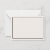 Elegant Ivory Minimalistisch Three Letter Monogram Mitteilungskarte (Rückseite)