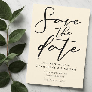 Elegant Ivory Minimalistisch Typografie Save The Date