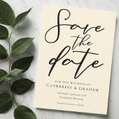 Elegant Ivory Minimalistisch Typografie Save The Date
