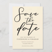 Elegant Ivory Minimalistisch Typografie Save The Date (Vorderseite)