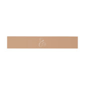 Elegant Ivory Monogram Muted Copper Wedding Einladungsbanderole (Flach)