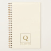 Elegant Ivory monogram Planner | Custom Gift Planer (Vorderseite)
