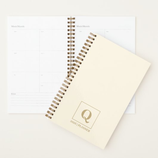 Elegant Ivory monogram Planner | Custom Gift Planer (Anzeige)