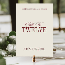 Elegant Ivory Old Money Wedding Table Number Tischnummer