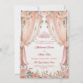 Elegant Ivory Peach Floral Islamische Hochzeit Einladung (Vorderseite)